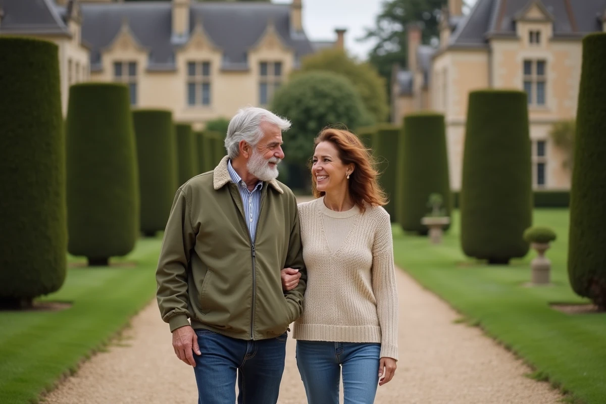 Stéphane Marie et son épouse se promenant dans un domaine privé français, vie privée dévoilée